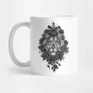 Lion in flowers Mug